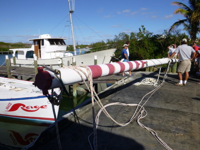 On elf the things I like most about The Rag his the red and white stripes at the very top of her mast - So Elbow Cay!
