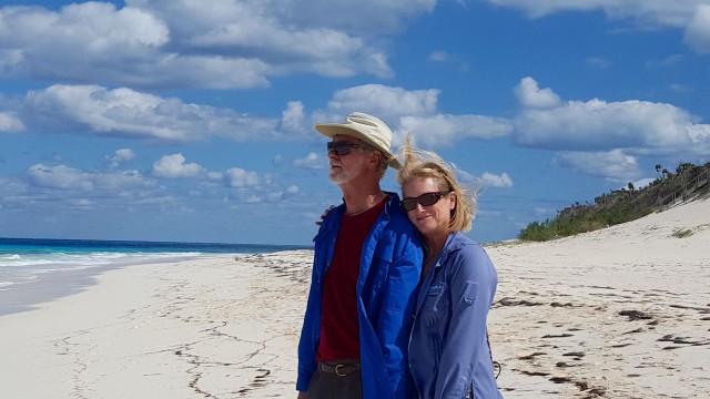 On the beach with my sweetheart. (Thank you, Anthony for such a nice picture.) 