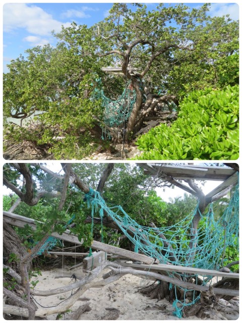 As we walked along the shore we stumbled upon this multi-level little hideaway created from flotsam and jetsam. 