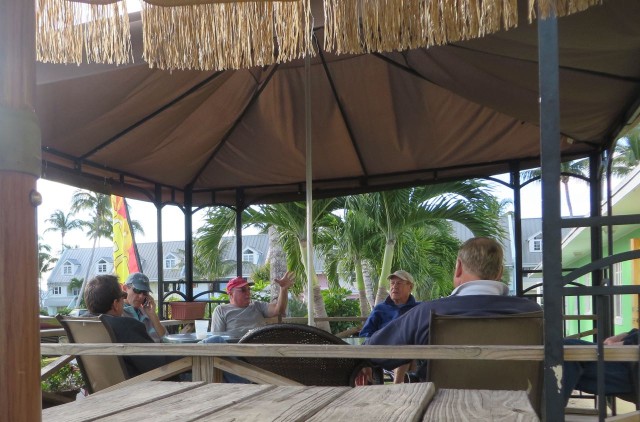 Evidently, the Treasure Cay guys meet here at Cafe La Florence for morning coffee and breakfast and to hang out. Like McDonalds back in the states??