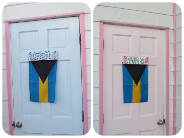 Just had to take a picture of Captain Jacks' restroom doors, which are outside. FiFi's and Doodad's