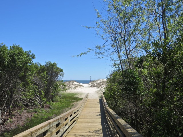 The walkway over tot he beach.