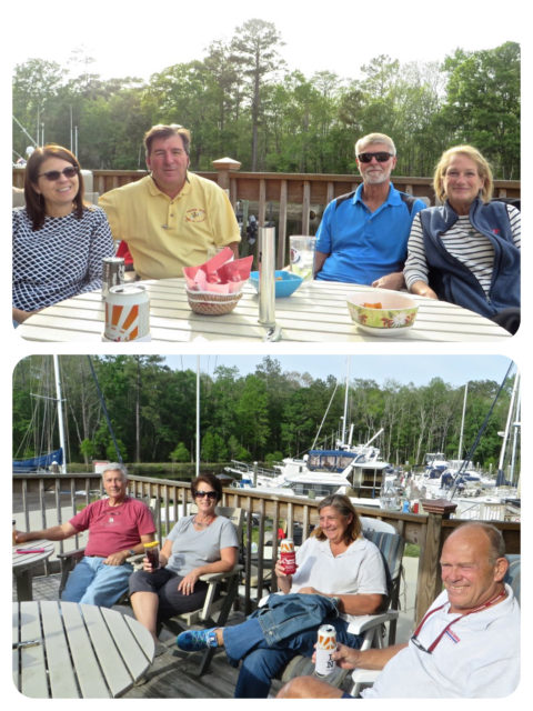 Annette & Anthony with us in the top photo. Jim and Joey on "My Pleasure", and Laurie and Artie on "My Leap of Faith" in the bottom photo.