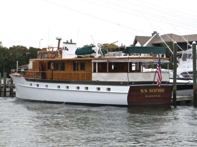 As we turned out of Motts Channel , we saw SS Sophie docked just before the Wrightsville Beach Bridge. 