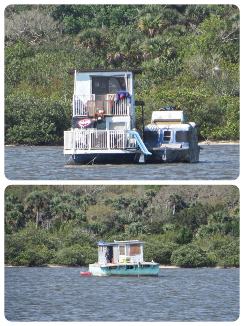 These two boats looked like they might be on the path to abandonment, but a closer look showed two dummies on the top boat and an apparently live guy not eh bottom.