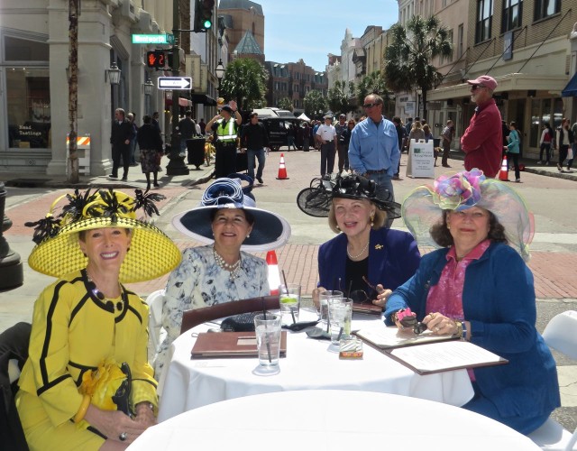 Dan and Al (n the background) are patiently waiting while Marcia and I asked if we could take this picture -- Southern ladies with style! Wouldn’t that be such fun to do with a few girlfriends??? But where can we find hats like that in New England??