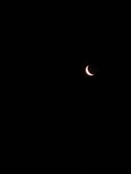 A waning crescent moon accompanied us as we began the journey. 