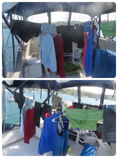 The flybridge on our trawler often became our dryer . Cheaper and kinder to our clothes. Just can't plan on going anywhere that day.