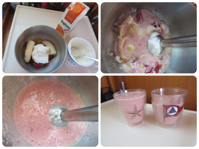 I didn't do it often, but an immersion blender was used to make a fruit and yogurt smoothie. (I do prefer the NutriBullet at home of my smoothies.)