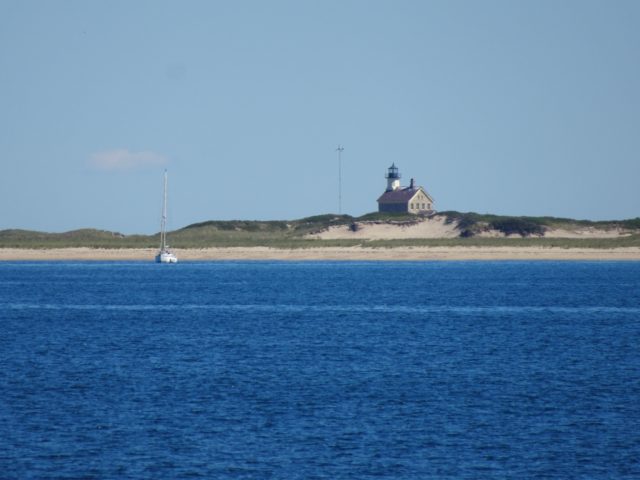 As we approached Block, there were no whale sightings on this trip, but to the north we could see one of the BLock Island lighthouses.