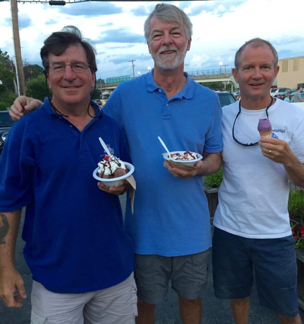 Once again, the guys have to end the evening with a trip to shore for ice cream.