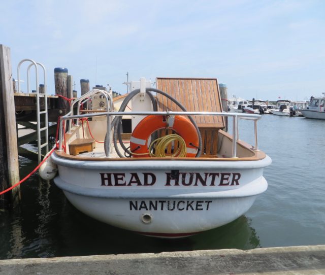 This is the Nantucket pump-out boat. Events pump-out boat is classy with a clever name. Haha.