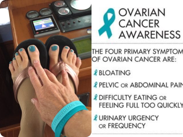 September 1st and it is time for my "Teal Toes" for Ovarian Cancer Awareness month. Haven't missed a year yet.