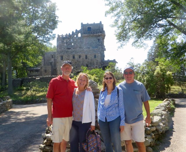 Tourist time! The four of us with Gillette Castle